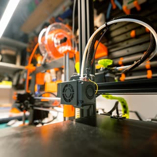 Impresora 3D en operación durante la producción
